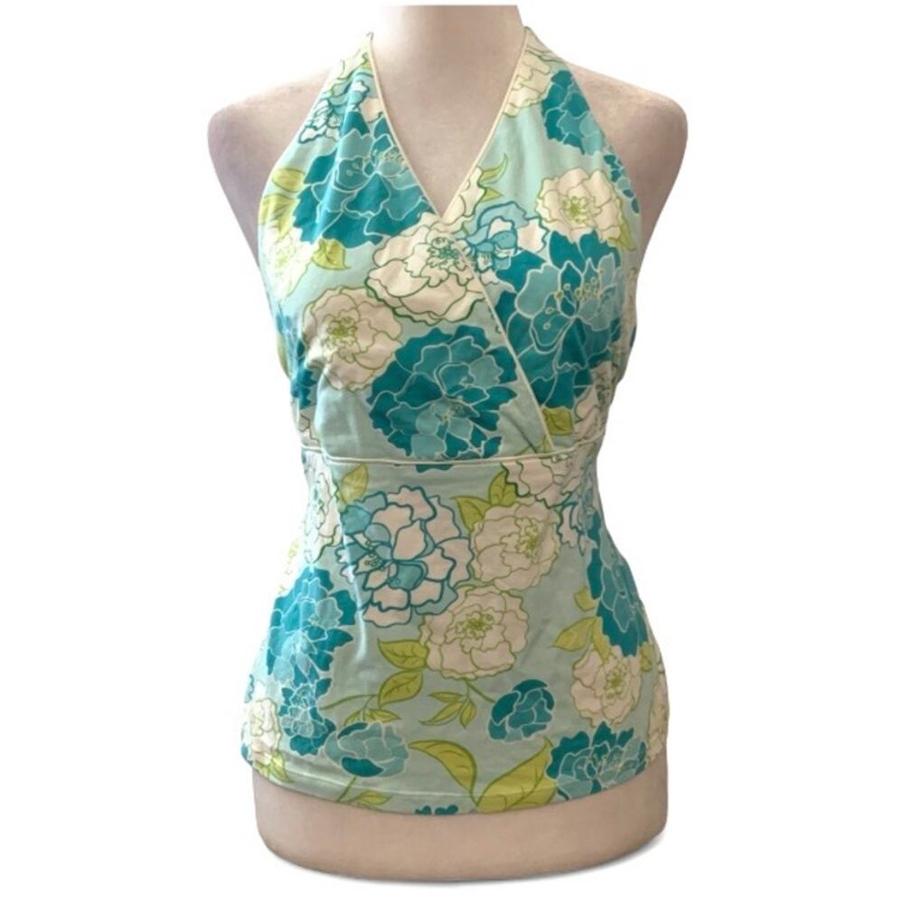 So Wear It Declare It Y2K Blue Floral Halter Top